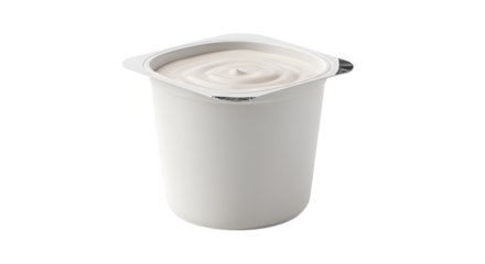 Clean White Yogurt Cup with Creamy Swirl on a Soft Background