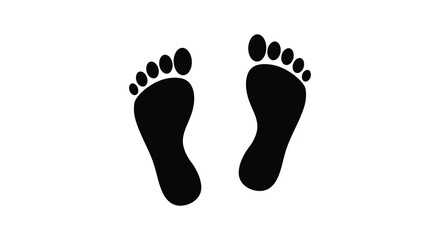 simple black footprints on white background showing human steps