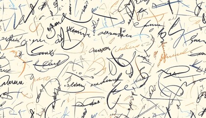 Obraz premium Elegant collection of handwritten signatures on textured background in various styles