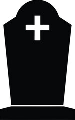 Obraz premium Cross Tombstone Silhouette