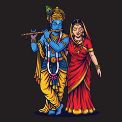 Obraz premium Illustration of RadhaKrishna