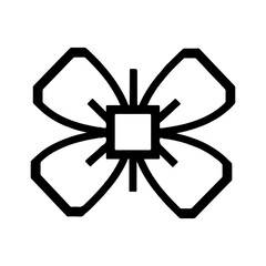 Geometric flower outline with transparent background