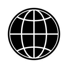 Globe icon with transparent background