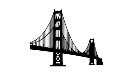 Golden Gate Bridge outline with transparent background