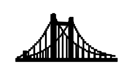 Golden Gate Bridge silhouette with transparent background