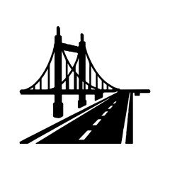 Golden Gate Bridge silhouette with transparent background