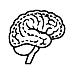 Human brain outline with transparent background