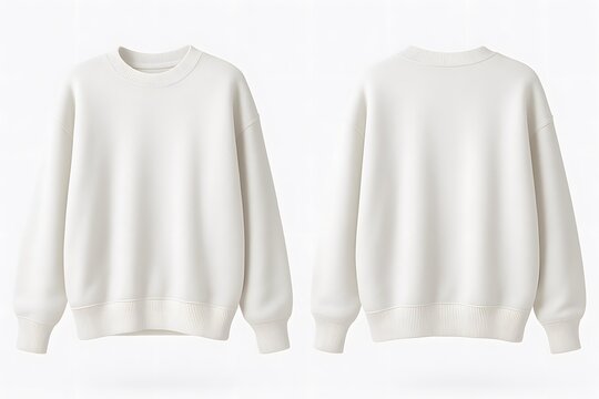 White Oversized Sweater Mockup &ndash; Minimalist Pullover Template for Apparel Design