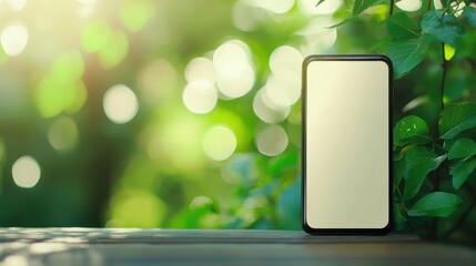 Smartphone display on blurred background