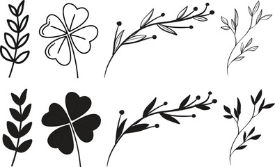 Leaf line art icon set.Leaf sprout icon vector, green leaves plant eco logo symbol simple graphic illustration, vegan fresh herb pictogram shape sign, organic natural healthy logotype.