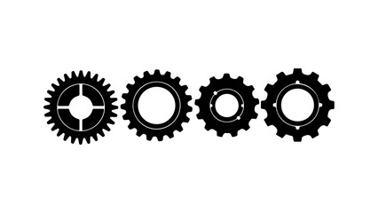 Interlocking gears with transparent background