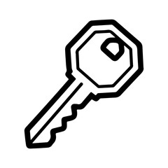 Key icon with transparent background