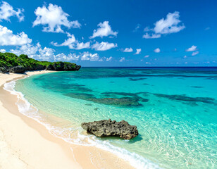 南の島, エメラルドグリーンの海岸