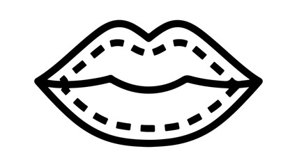Lips outline icon with transparent background