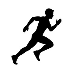 Man running silhouette with transparent background