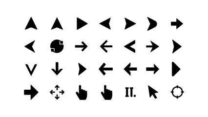 Navigation icons set with transparent background