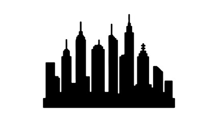 Obraz premium New york city skyline silhouette with transparent background