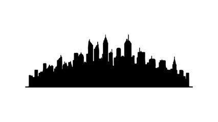 Fototapeta premium New york city skyline silhouette with transparent background