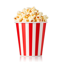 Popcorn in Striped Bucket