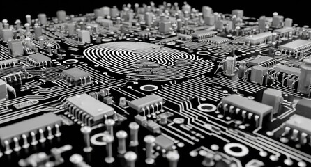 Circuit board with fingerprint graphic
