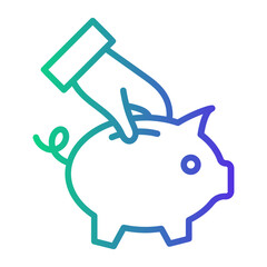 piggy bank Line Gradient Icon