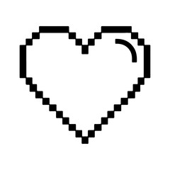 Obraz premium Pixel heart icon with transparent background