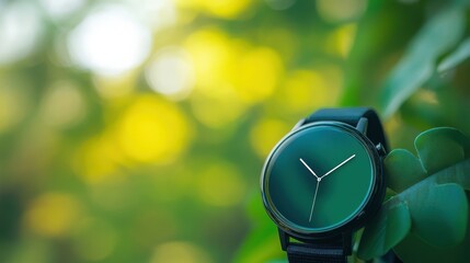 Smartwatch display on blurred background