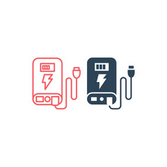 Power bank vector illustration icons set