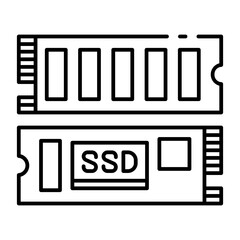 Obraz premium This SSD icon is suitable for Computer Component.