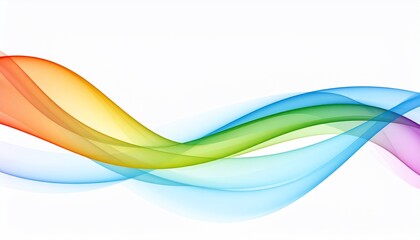 Abstract Colorful Wavy Lines on White Background for Design and Decoration