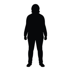 Obraz premium Full body silhouette of woman standing vector illustration for fashion design and art projects