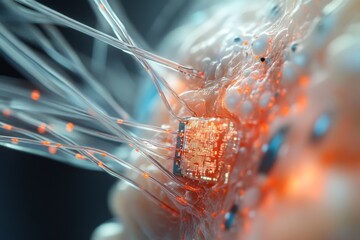 Futuristic neural interface with microchip technology for advanced brain connectivity