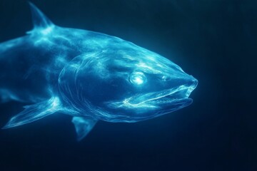 Fototapeta premium Dramatic underwater scene of deep-sea life