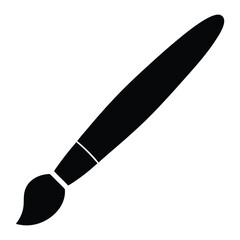 Black paint brush vector graphic for art design painting and creative projects illustration tool icon