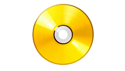 yellow compact disc isolated on transparent background