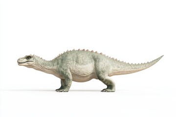 Obraz premium Realistic iguanodon dinosaur on white background for educational and design use