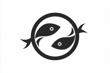 Obraz premium Pisces Zodiac Sign Isolated On White Background. Horoscope. Pisces Horoscope Symbol. Astrological Pisces Design. Pisces Sign Icon. Detailed Pisces Zodiac Emblem Isolated. Astrology.