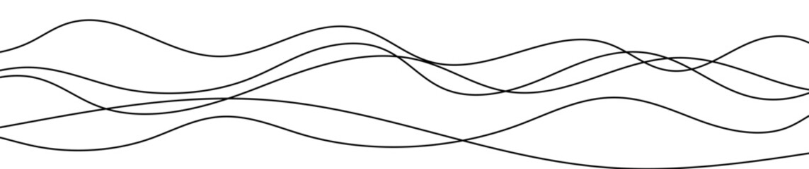Thin curved wavy lines