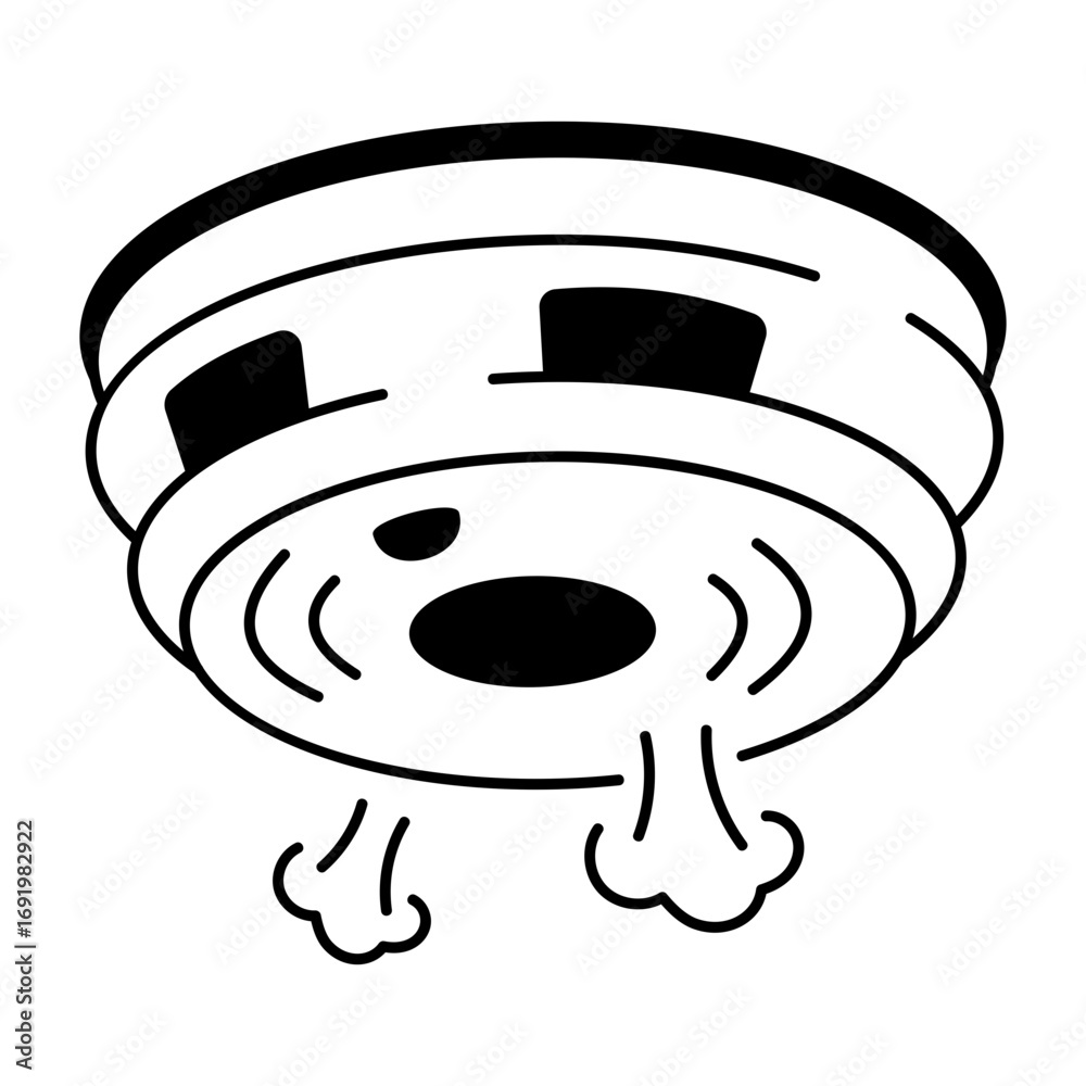 Canvas Prints a sketchy style icon showing a smoke detector