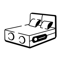 A drawing style icon showing a smart bed

