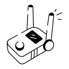 A drawing style icon showing a wifi router
