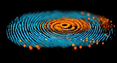 Abstract fingerprint, vibrant swirls, digital art