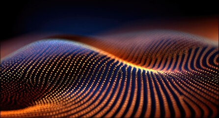 Abstract wave of golden dots