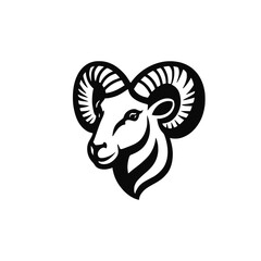 Fototapeta premium Outline style animal. Ram head vector 