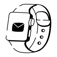 A hand drawn style icon showing a smartwatch
