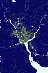 Yangon - Myanmar Neon Aura Maps