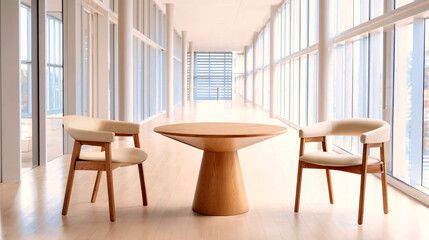 Minimalist Dining Set in a Modern, Light-Filled Space
