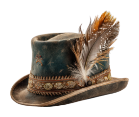 PNG Bavarian hat with feather decorative accessory steampunk.