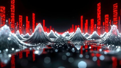 Red technology data waveform diagram