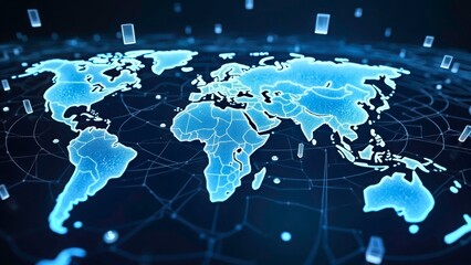 A simple world map with a sense of technology